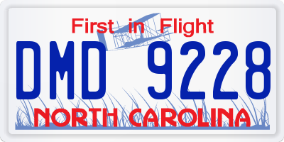 NC license plate DMD9228