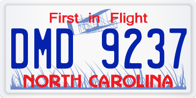 NC license plate DMD9237