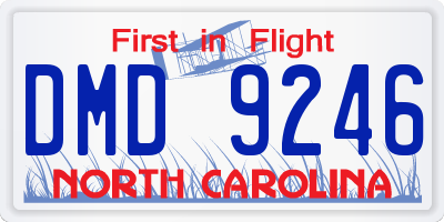 NC license plate DMD9246