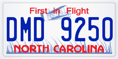 NC license plate DMD9250