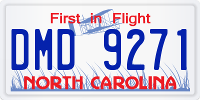 NC license plate DMD9271