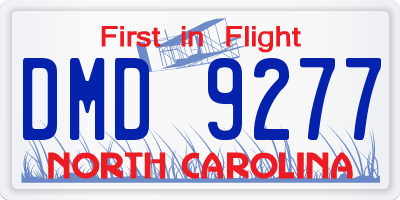 NC license plate DMD9277