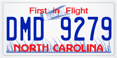 NC license plate DMD9279