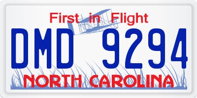 NC license plate DMD9294