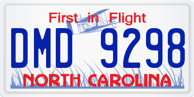 NC license plate DMD9298
