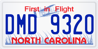 NC license plate DMD9320