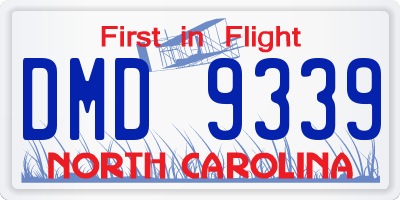 NC license plate DMD9339