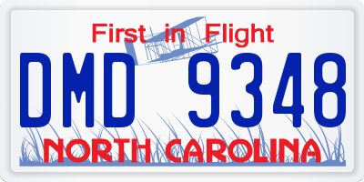 NC license plate DMD9348