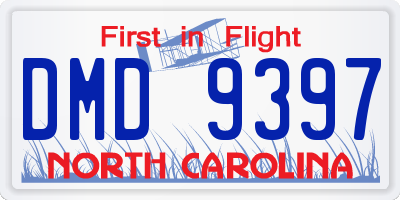 NC license plate DMD9397