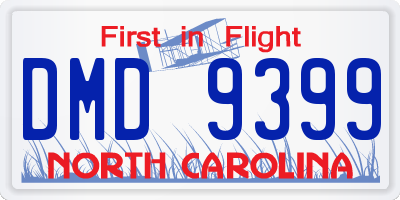 NC license plate DMD9399