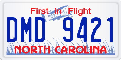 NC license plate DMD9421