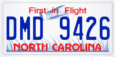 NC license plate DMD9426
