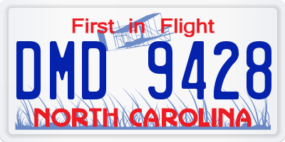 NC license plate DMD9428