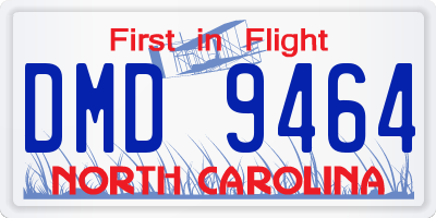 NC license plate DMD9464