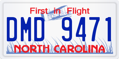 NC license plate DMD9471