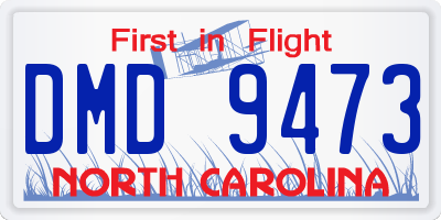 NC license plate DMD9473