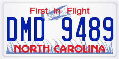 NC license plate DMD9489