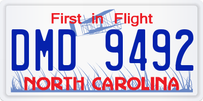 NC license plate DMD9492