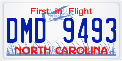 NC license plate DMD9493