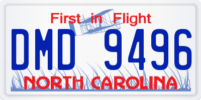NC license plate DMD9496