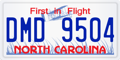 NC license plate DMD9504