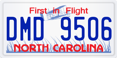 NC license plate DMD9506