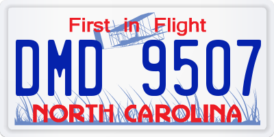NC license plate DMD9507