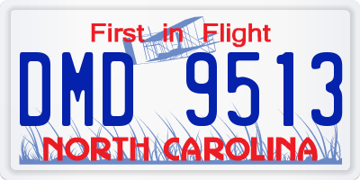 NC license plate DMD9513