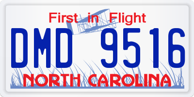 NC license plate DMD9516