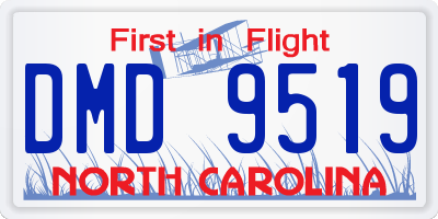 NC license plate DMD9519