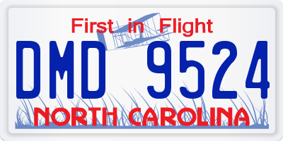 NC license plate DMD9524