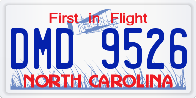 NC license plate DMD9526