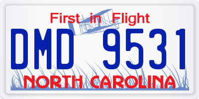 NC license plate DMD9531