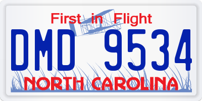 NC license plate DMD9534