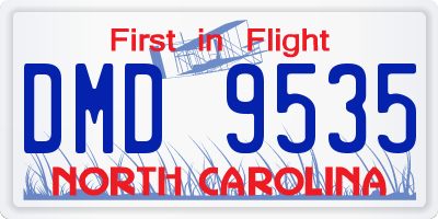 NC license plate DMD9535