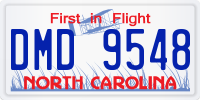 NC license plate DMD9548