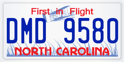NC license plate DMD9580