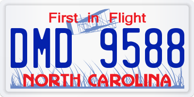 NC license plate DMD9588