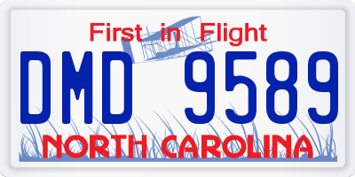 NC license plate DMD9589