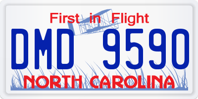 NC license plate DMD9590