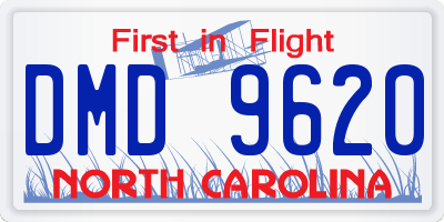 NC license plate DMD9620