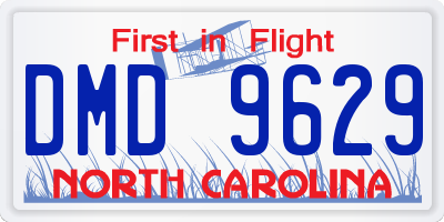 NC license plate DMD9629