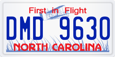 NC license plate DMD9630