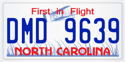 NC license plate DMD9639