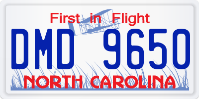 NC license plate DMD9650