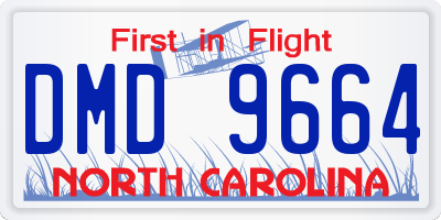 NC license plate DMD9664