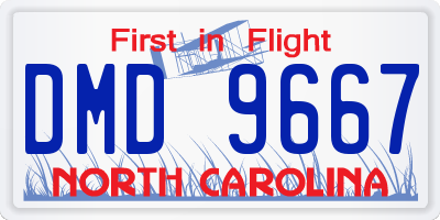 NC license plate DMD9667