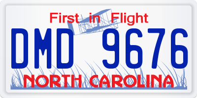 NC license plate DMD9676