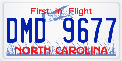 NC license plate DMD9677