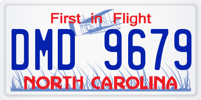 NC license plate DMD9679